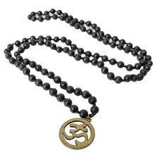 Load image into Gallery viewer, Lava Bead Mala with Om Pendant