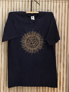 Om Print Blue T-Shirt