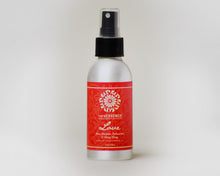 Load image into Gallery viewer, Silver spray bottle with dark red Love label