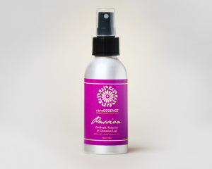 Silver spray bottle with raspberry Passion label